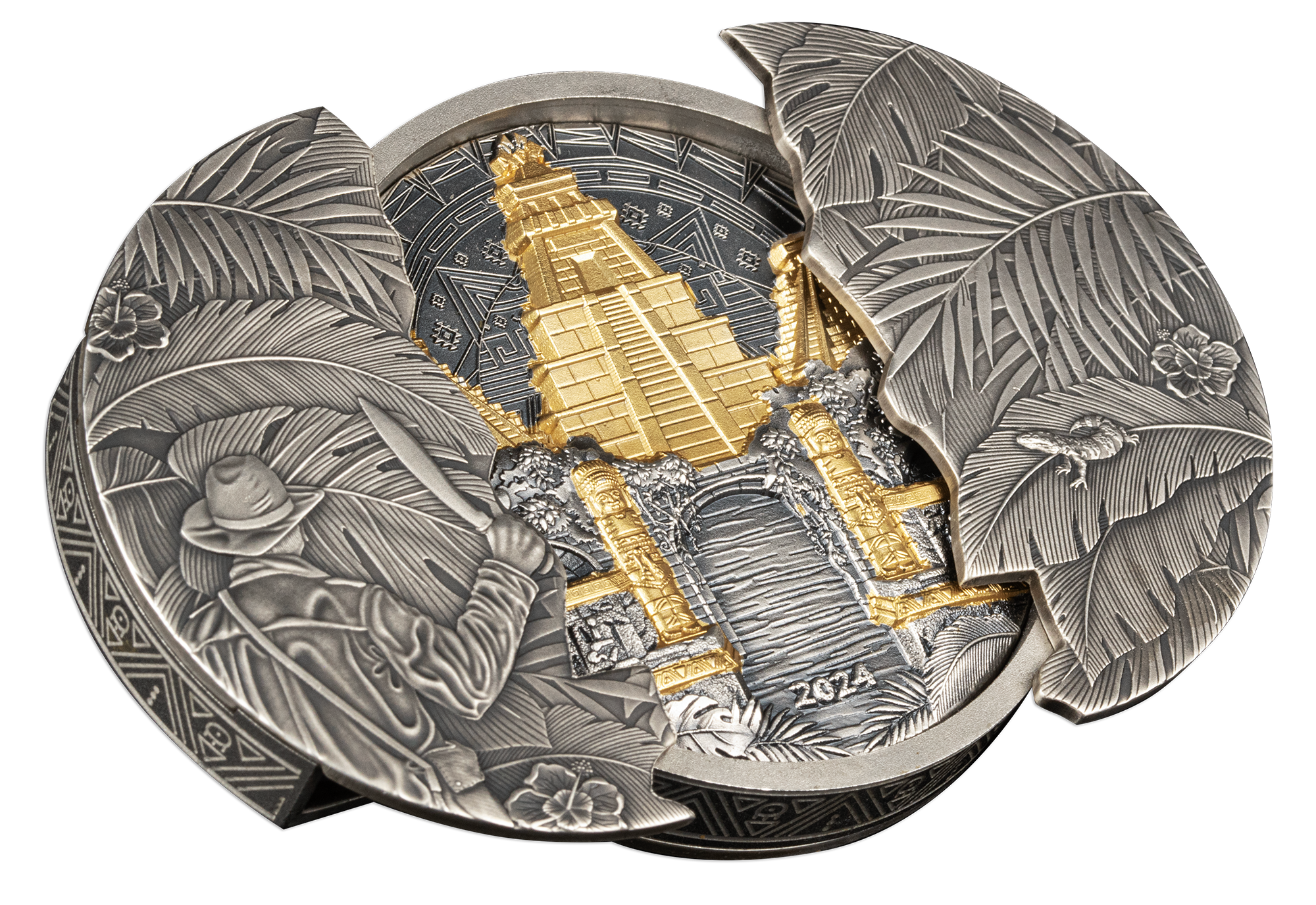 EL DORADO Sliding Door Technique 5 Oz Silver Coin $5 Barbados 2024