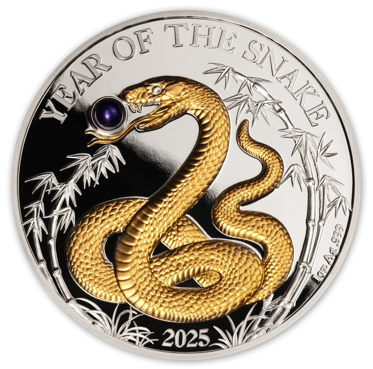 SNAKE Freshwater Pearl Chinese Lunar Year 1 Oz Silver Coin 20 Vatu Vanuatu 2025