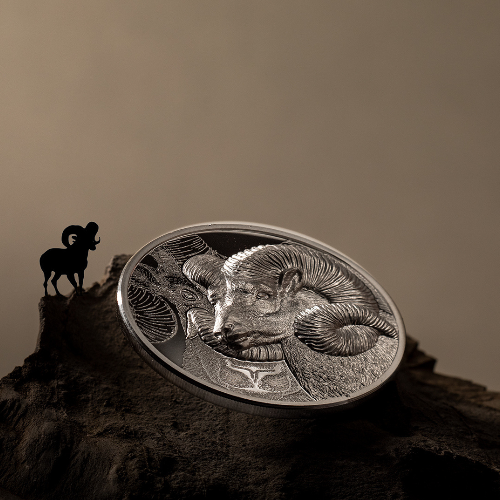 Magnificent Argali Wild Mongolia 1 Oz Silver Coin 2022
