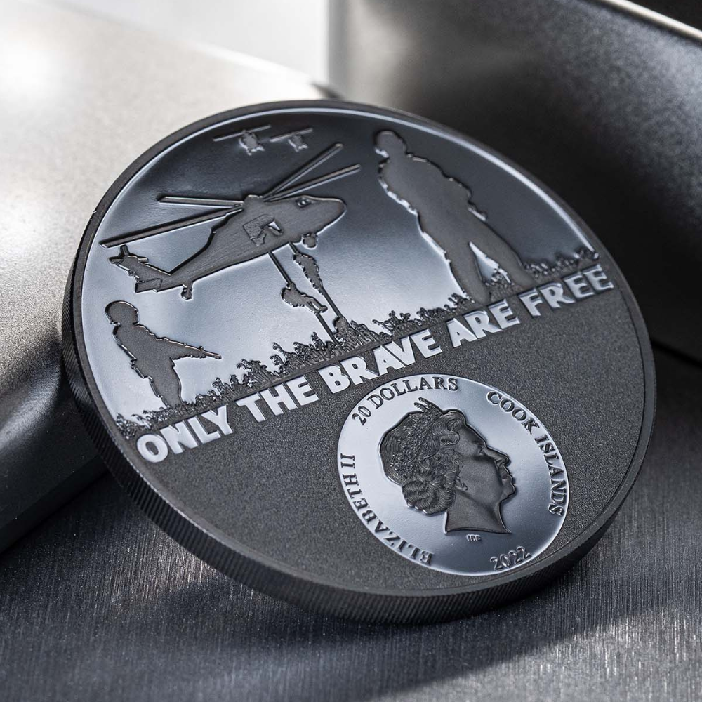 SPECIAL FORCES Real Heroes 3 Oz Silver Coin $20 Cook Islands 2022
