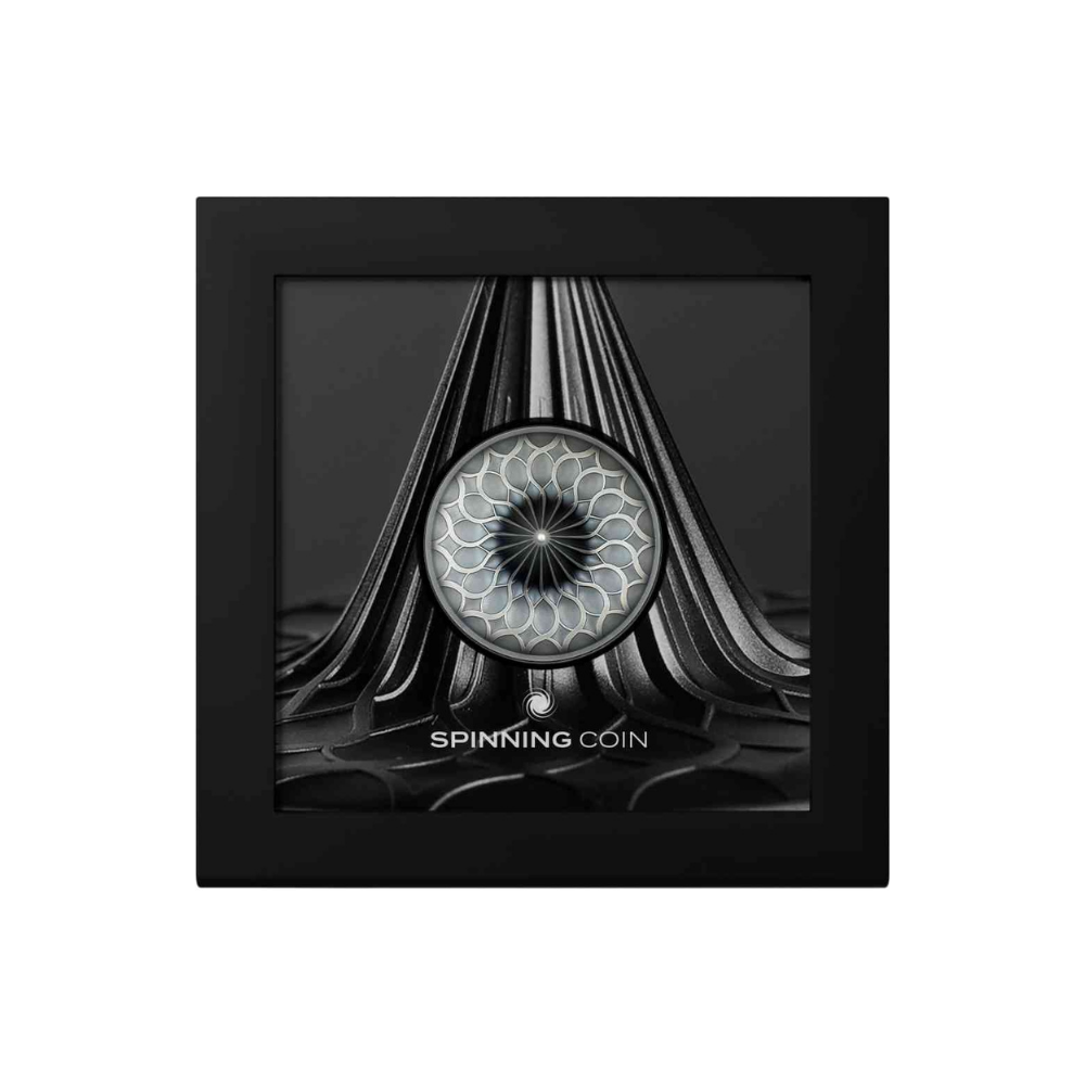 2nd EDITION SPINNING COIN Spinning Series 1 Oz Silver Coin $5 Cook Islands 2024