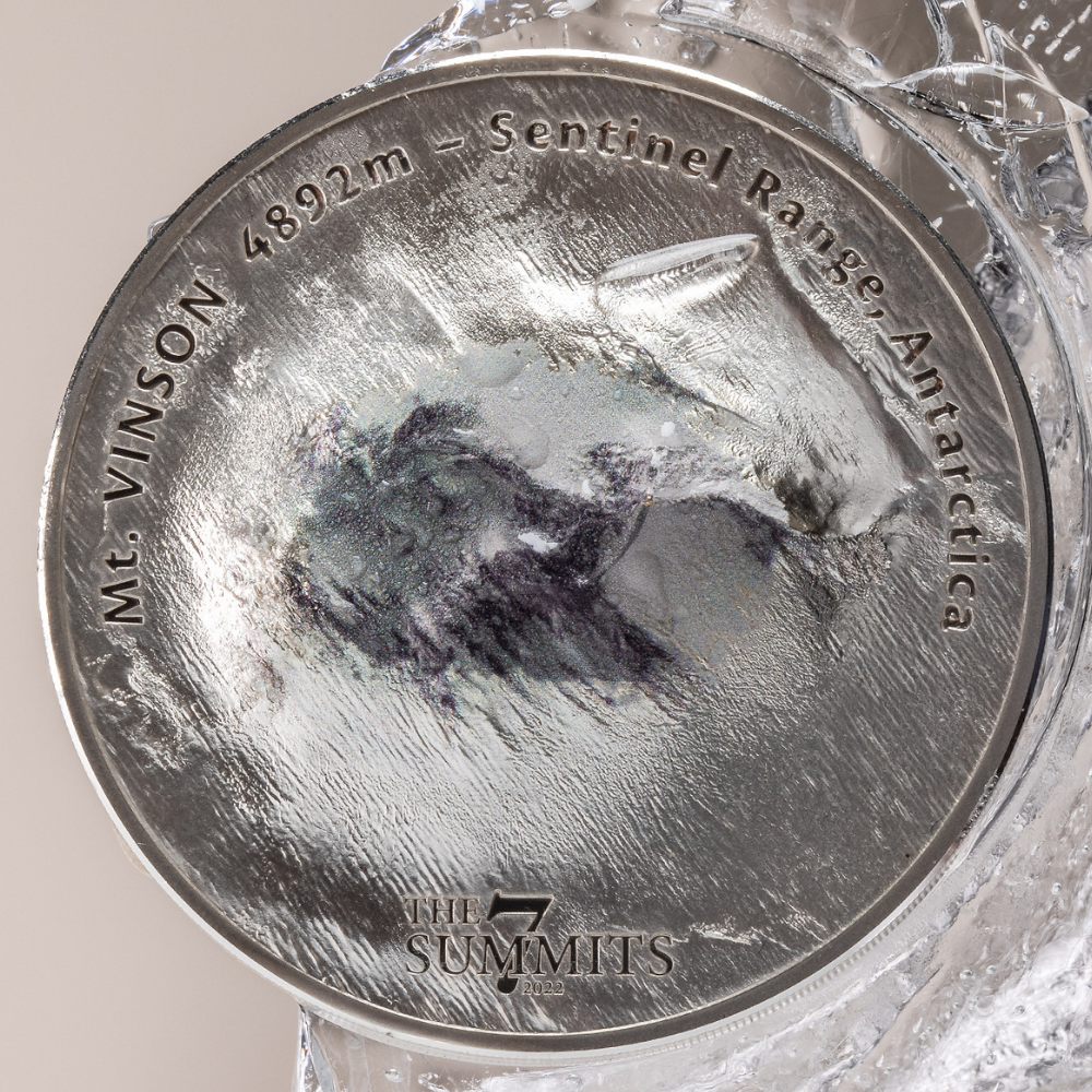 MT VINSON 7 Summits 5 Oz Silver Coin $25 Cook Islands 2022