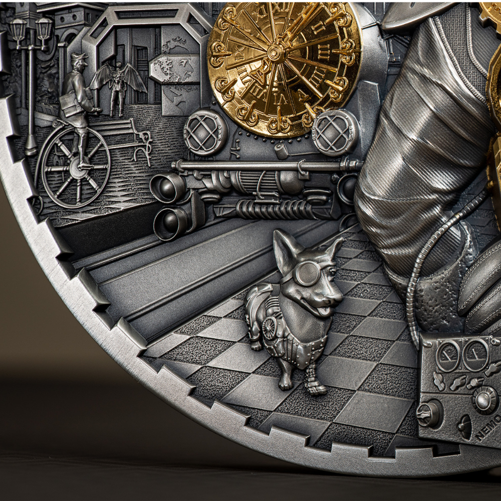 JET PACK Steampunk 1 Kg Kilo Edition Silver Coin $100 Cook Islands 2023