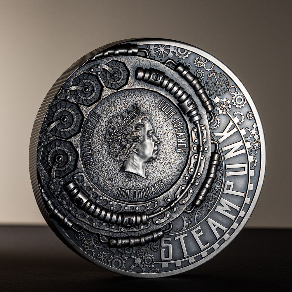 JET PACK Steampunk 1 Kg Kilo Edition Silver Coin $100 Cook Islands 2023