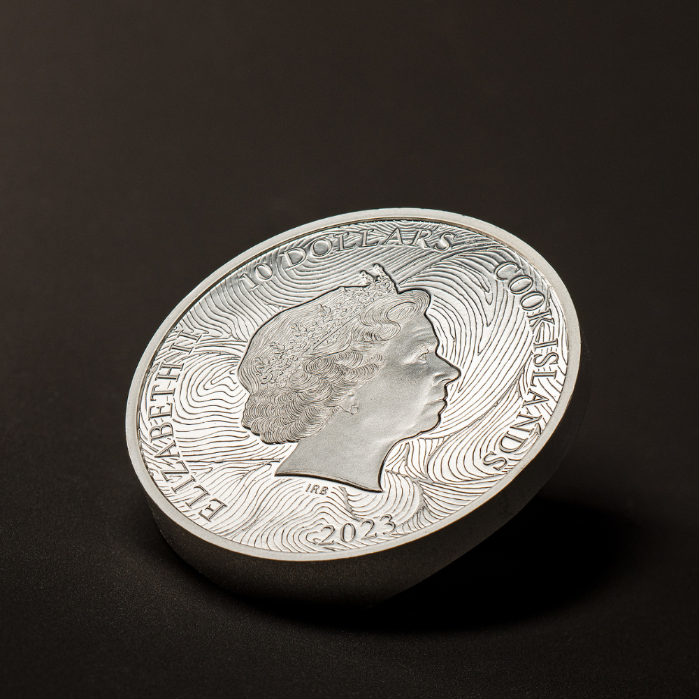 WAVE Silverland 2 Oz Silver Coin $10 Cook Islands 2023