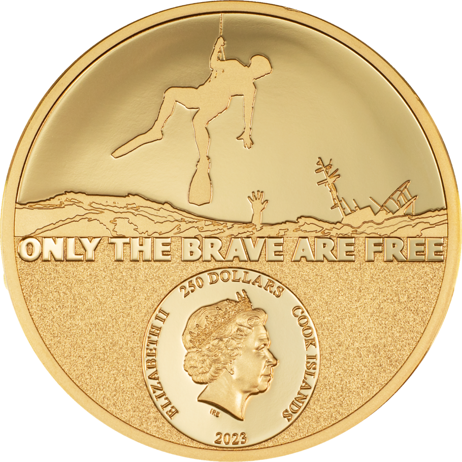 COAST GUARD Real Heroes 1 Oz Gold Coin $250 Cook Islands 2023
