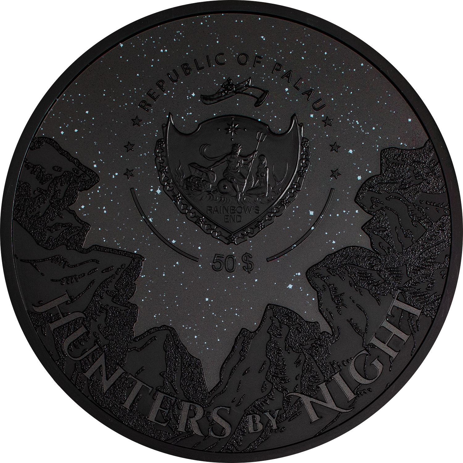 CAIMAN Hunters By Night 1 Kg Kilo Silver Coin $50 Palau 2024