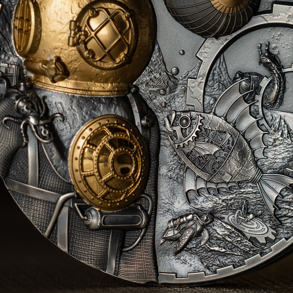NAUTILUS Steampunk 1 Kg Kilo Silver Coin $100 Cook Islands 2024