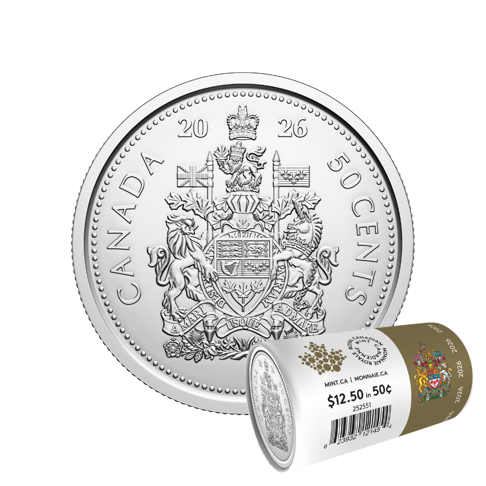 50 Cent Special Wrap Circulation Roll Canada 2026 Royal Canadian Mint