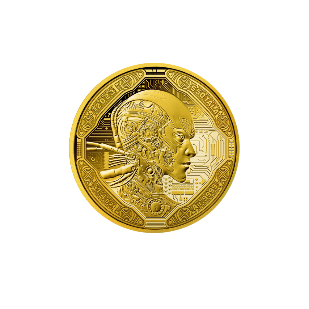 AI CYBORG Artificial Intelligence Gold Coin $50 Tala Samoa 2023 - MDM