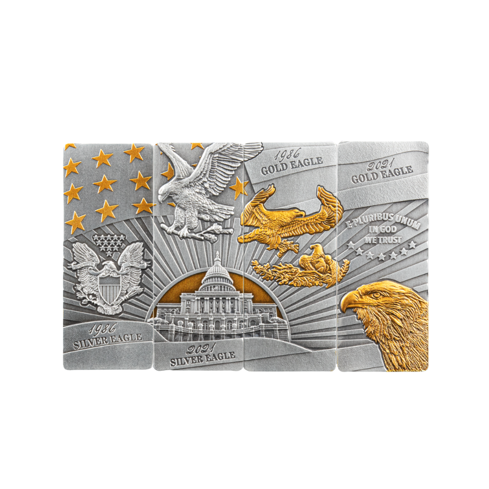 AMERICAN EAGLE Set 4x1 Oz Silver Coins $5 Barbados 2023