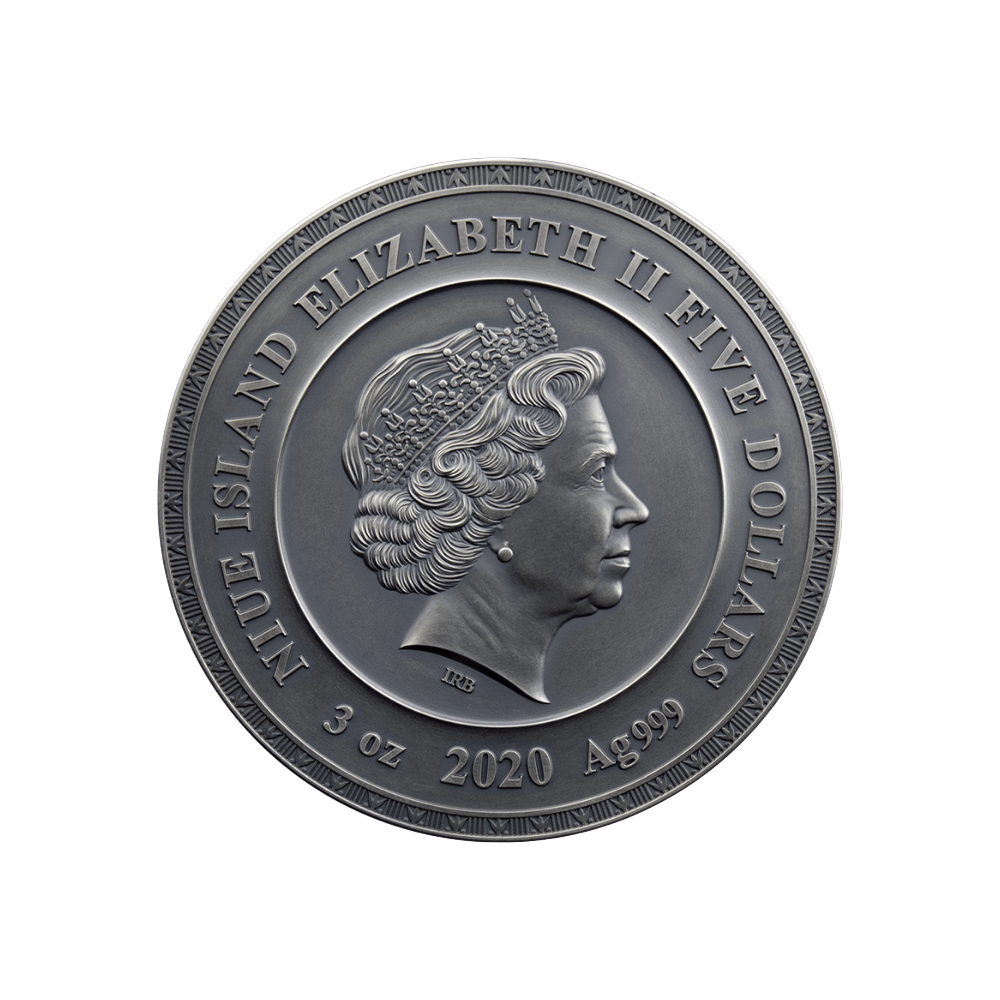 AMUN-RA Divine Faces Of The Sun 3 Oz Silver Coin $5 Niue 2020