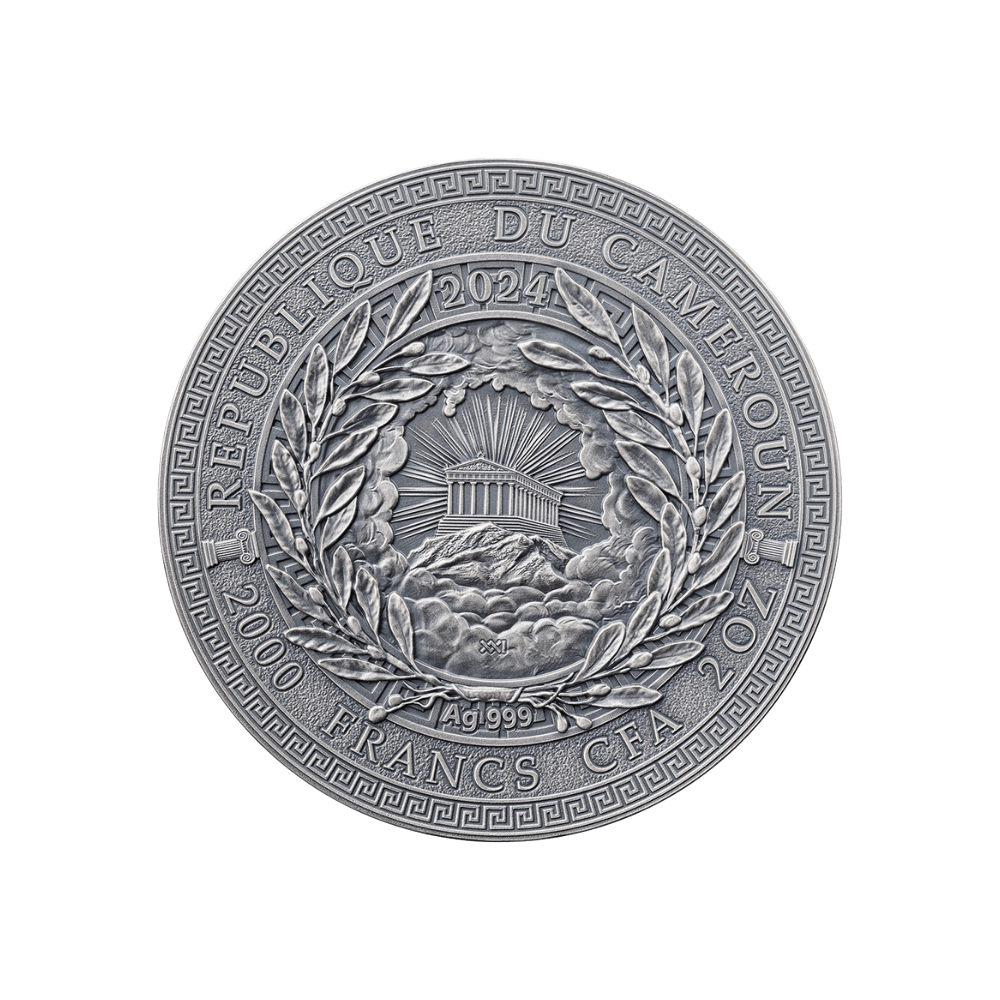 ARES Great Greek Mythology 2 Oz Silver Coin 2000 Francs Cameroon 2024