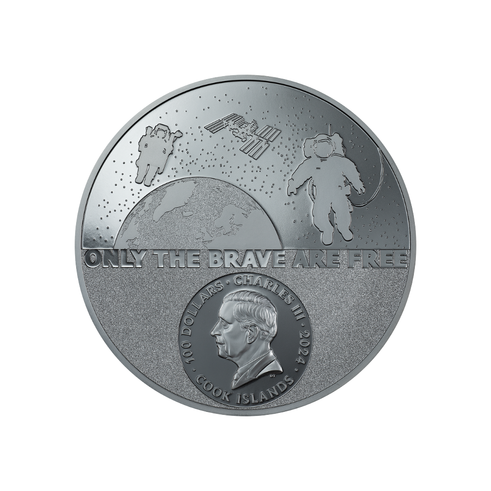 ASTRONAUT Real Heroes KG 1 kg Silver Coin $100 Cook Islands 2024