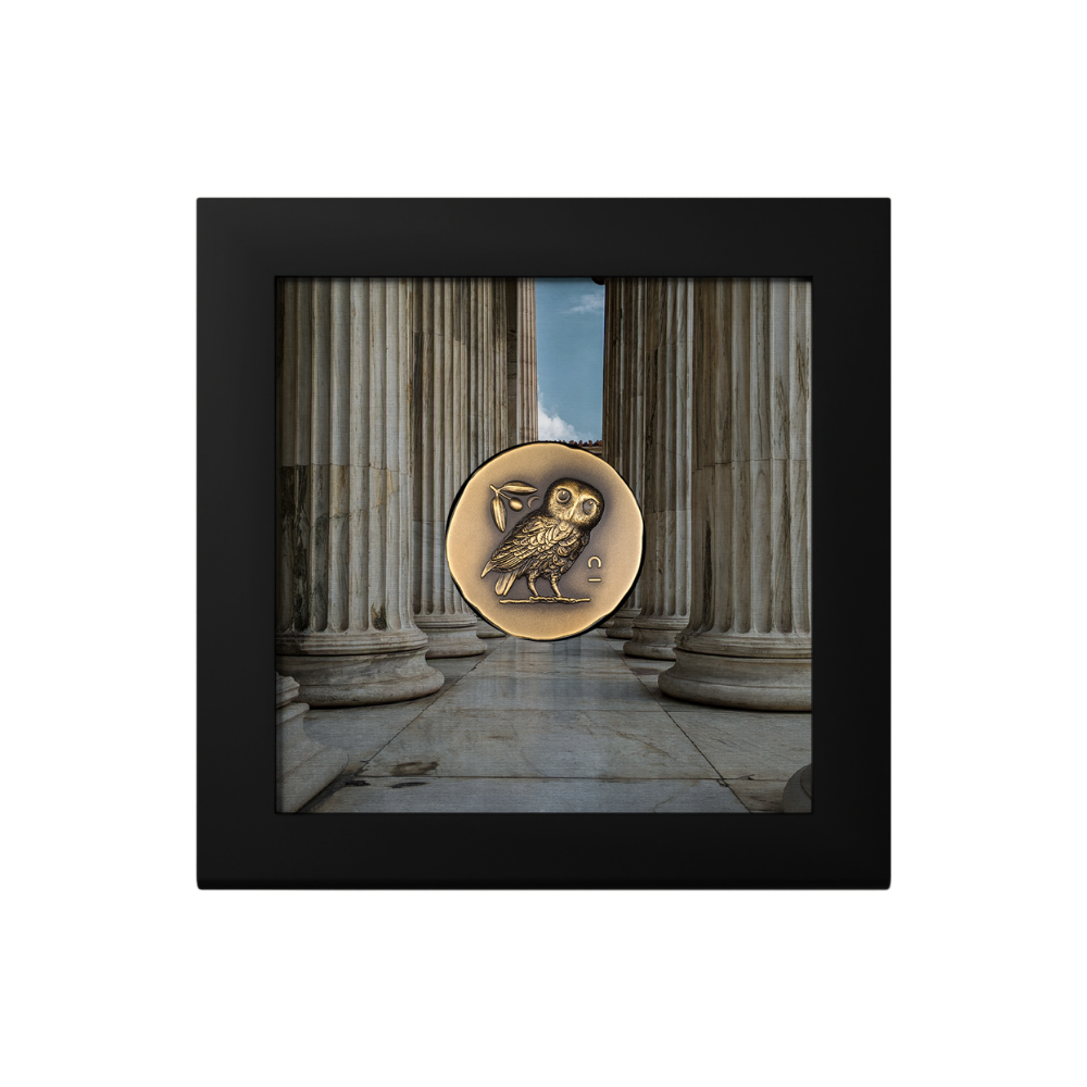 ATHENA'S OWL Numismatic Icons 1 Oz Gold Coin $250 Cook Islands 2023