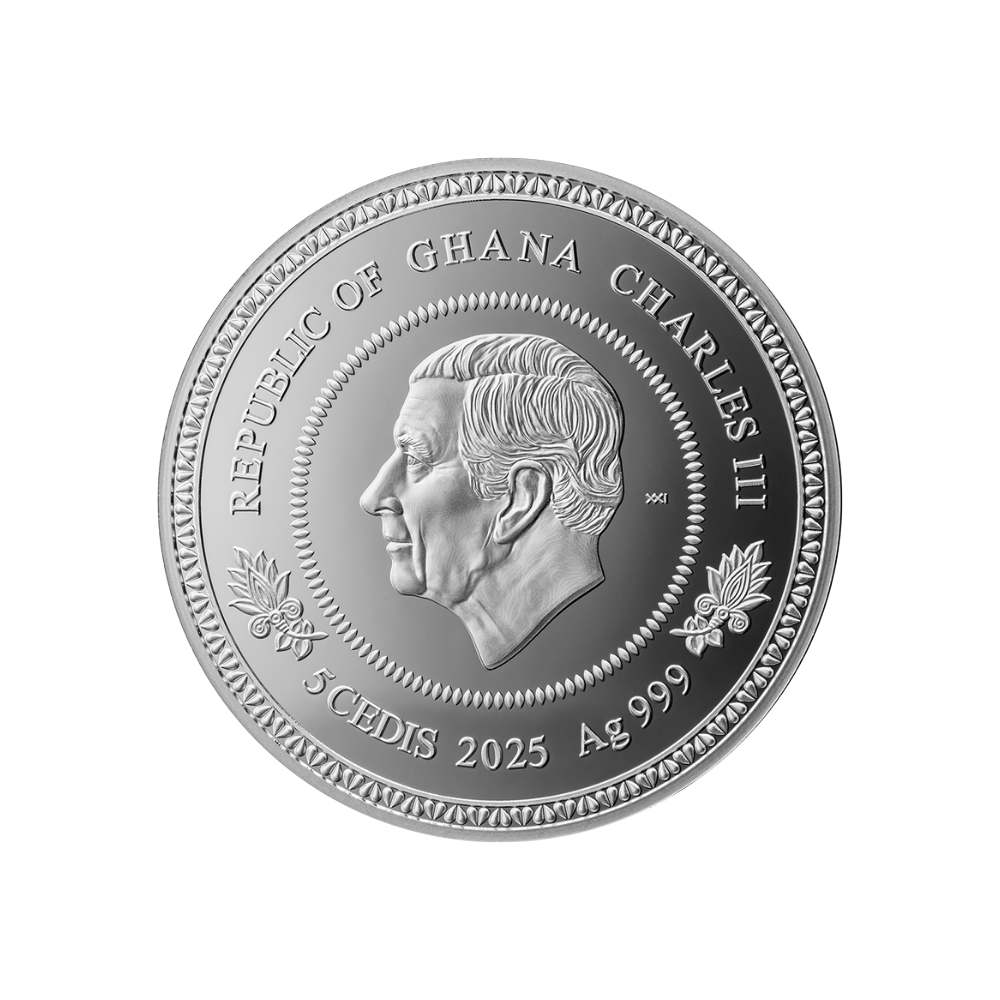 AUTUMN TREE OF LIFE 1 Oz Silver Coin 5 Cedis Ghana 2025