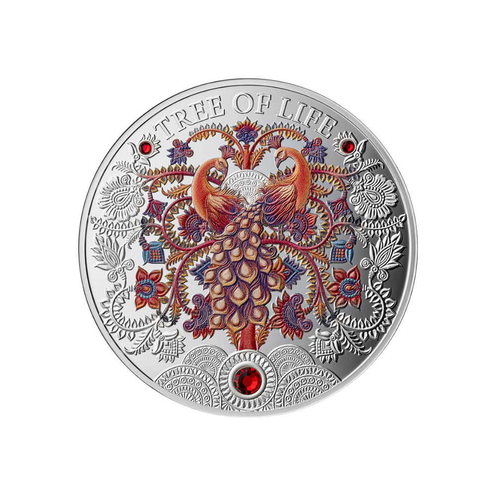 AUTUMN TREE OF LIFE 1 Oz Silver Coin 5 Cedis Ghana 2025