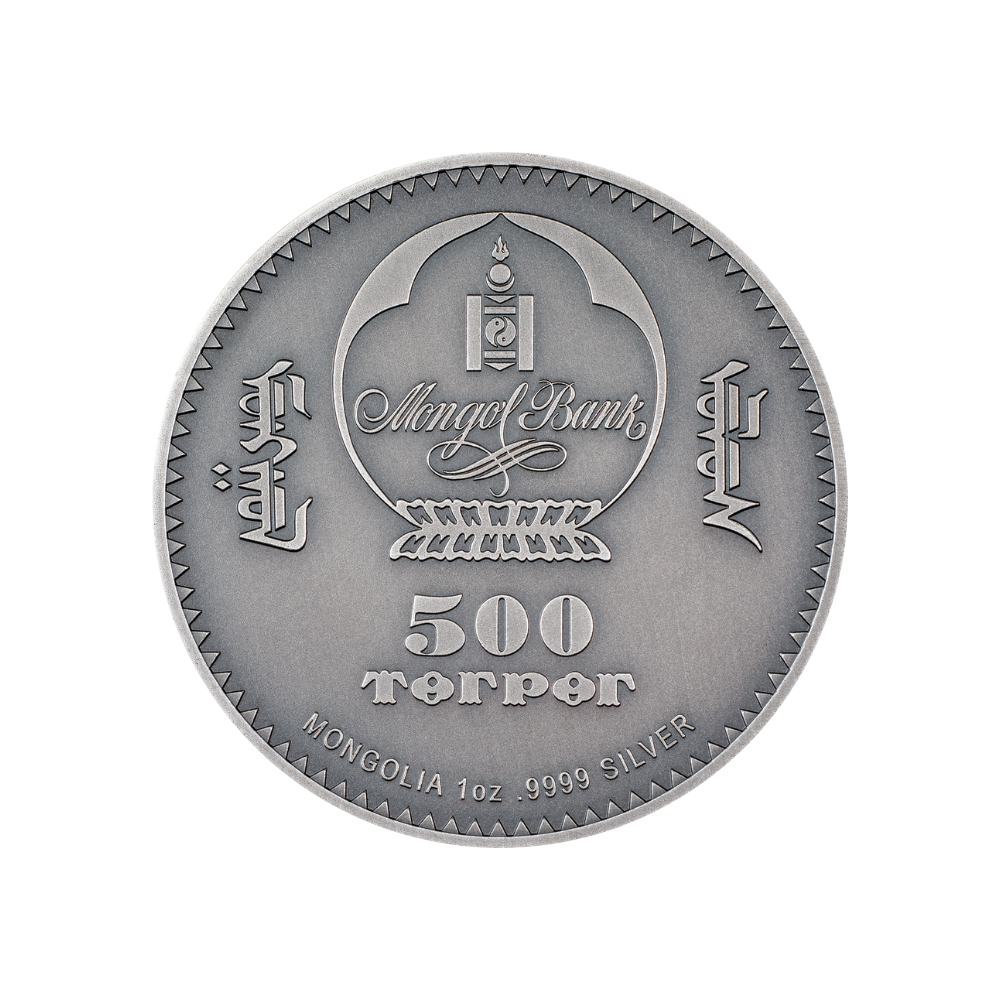 AVES Evolution of Life 1 Oz Silver Coin 500 Togrog Mongolia 2024