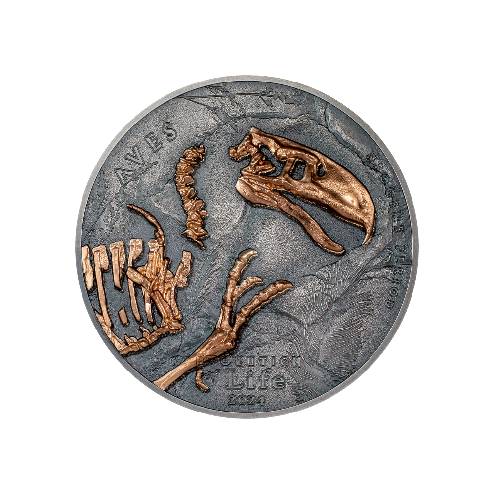AVES Evolution of Life 1 Oz Silver Coin 500 Togrog Mongolia 2024