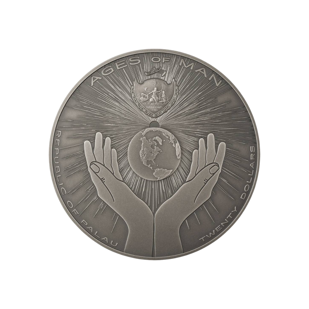 AZTEC FIVE SUNS Ages of Man Creation of World 3 Oz Silver Coin $20 Palau 2021