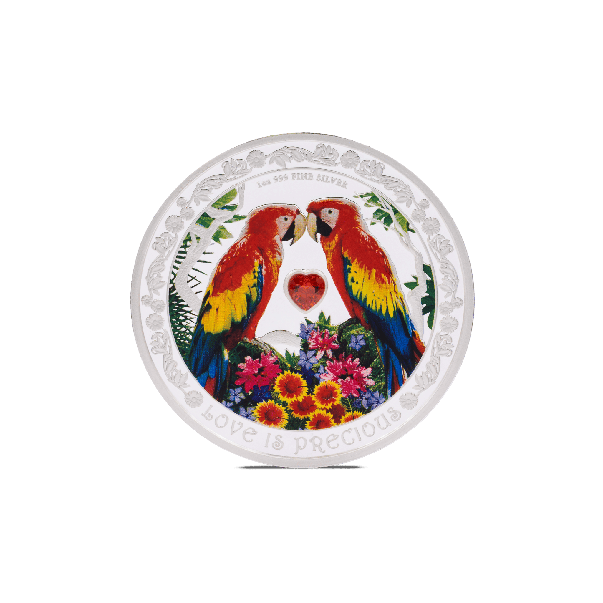 LOVE IS PRECIOUS Macaw 1 Oz Silver Coin $2 Niue 2025