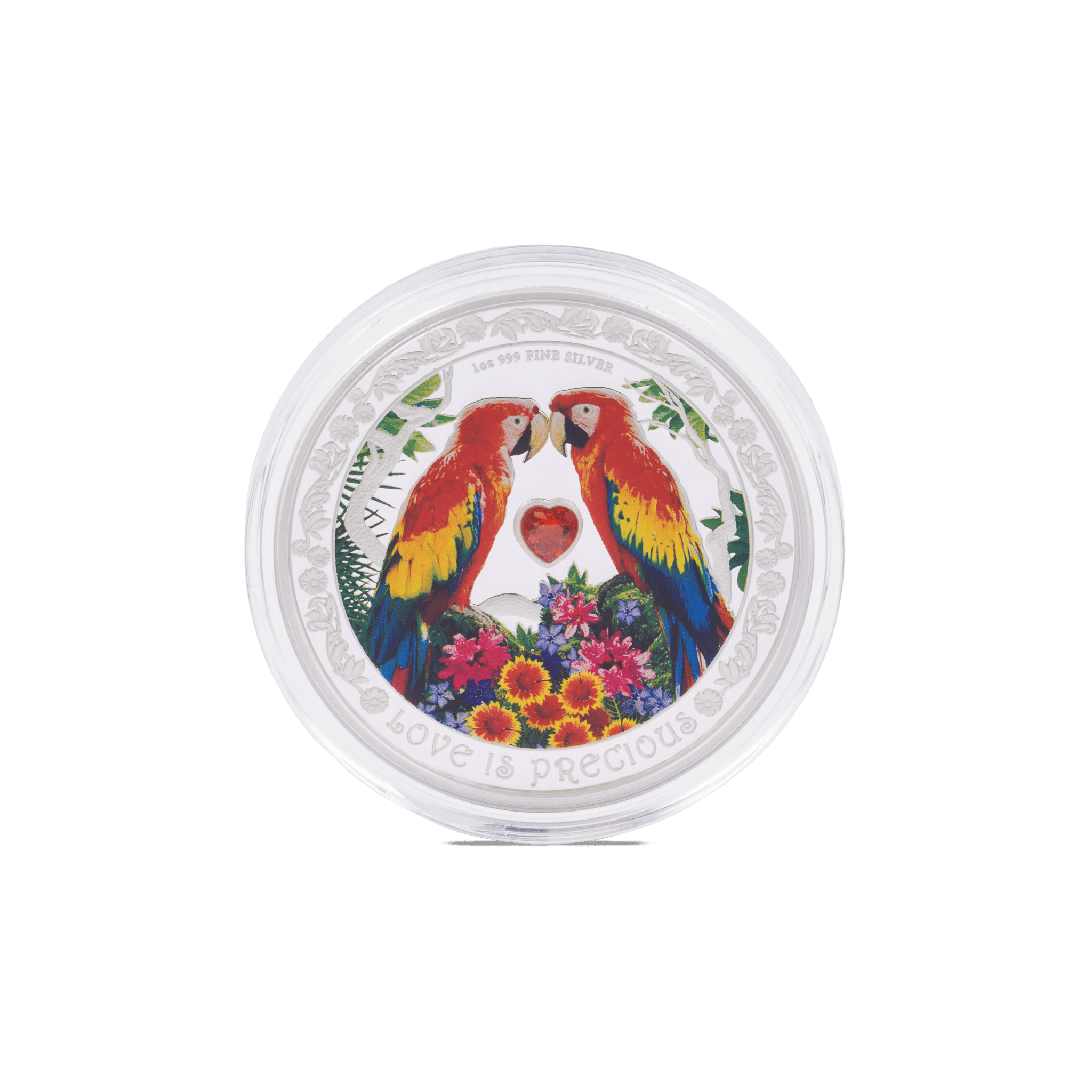 LOVE IS PRECIOUS Macaw 1 Oz Silver Coin $2 Niue 2025