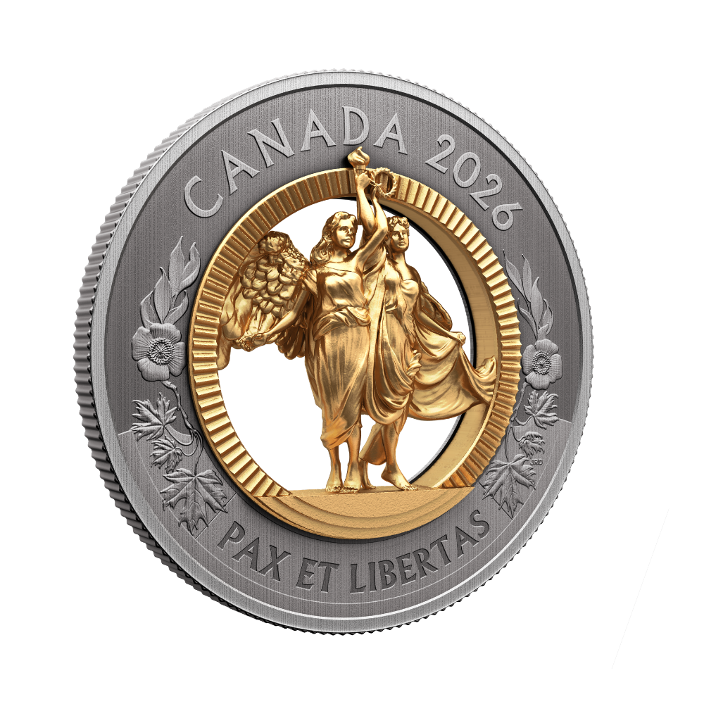 Allegories of Peace and Freedom Fine Silver Coin Canada 2026 Royal Canadian Mint