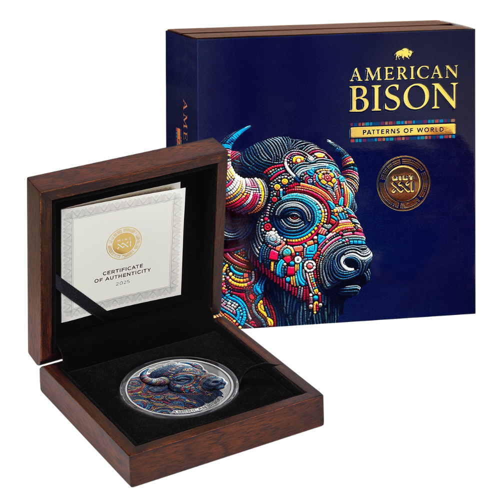American Bison Patterns of The World 2 Oz Silver Coin 2025