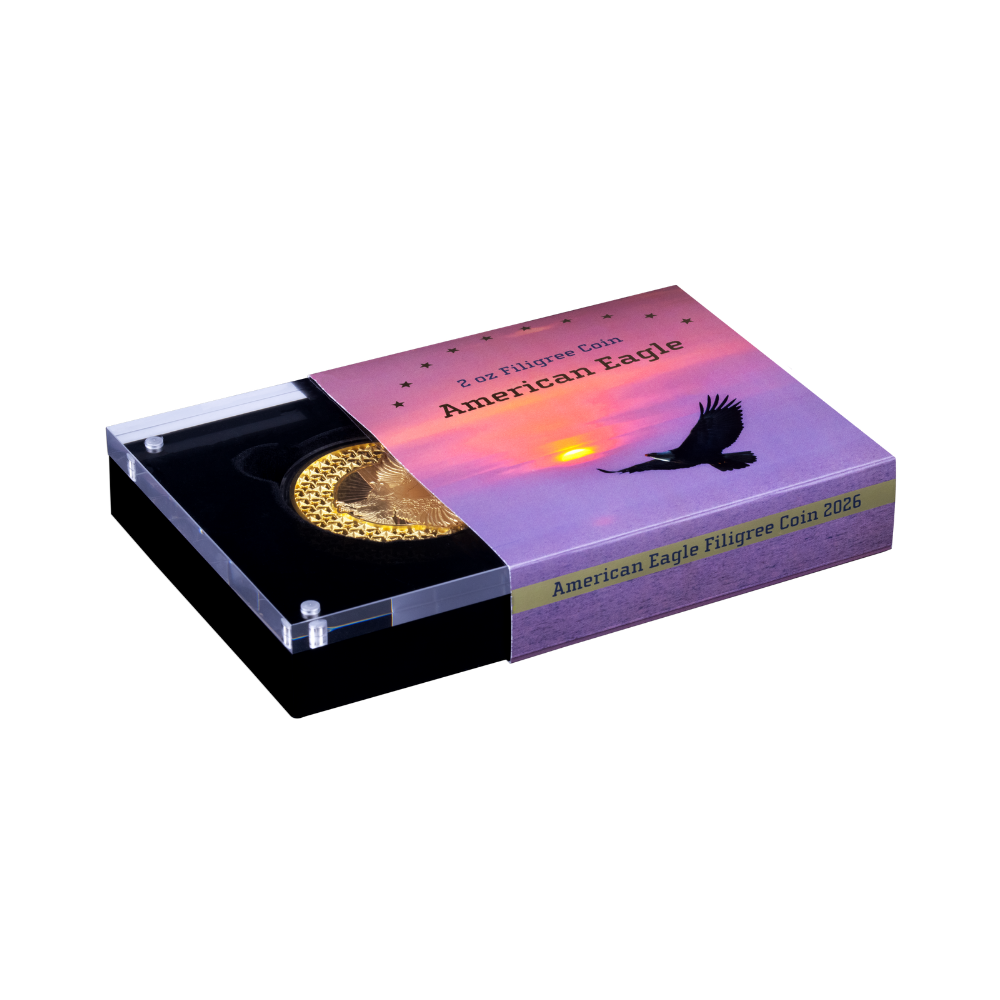 American Eagle Filigree Gilded 2 Oz Silver Coin 2026 MDM