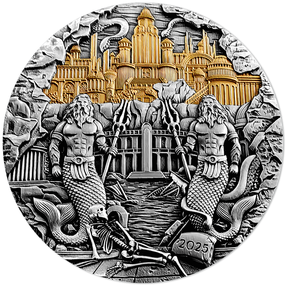 Atlantis Sliding Door Technique 5 Oz Silver Coin 2025 reverse