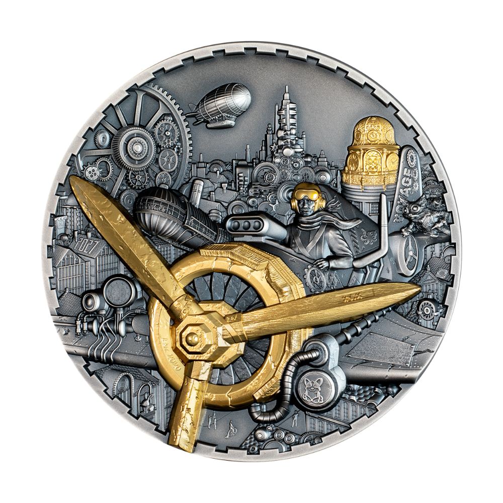 Aviation Steampunk 1 Kg Silver Coin 2027 CIT COIN INVEST AG