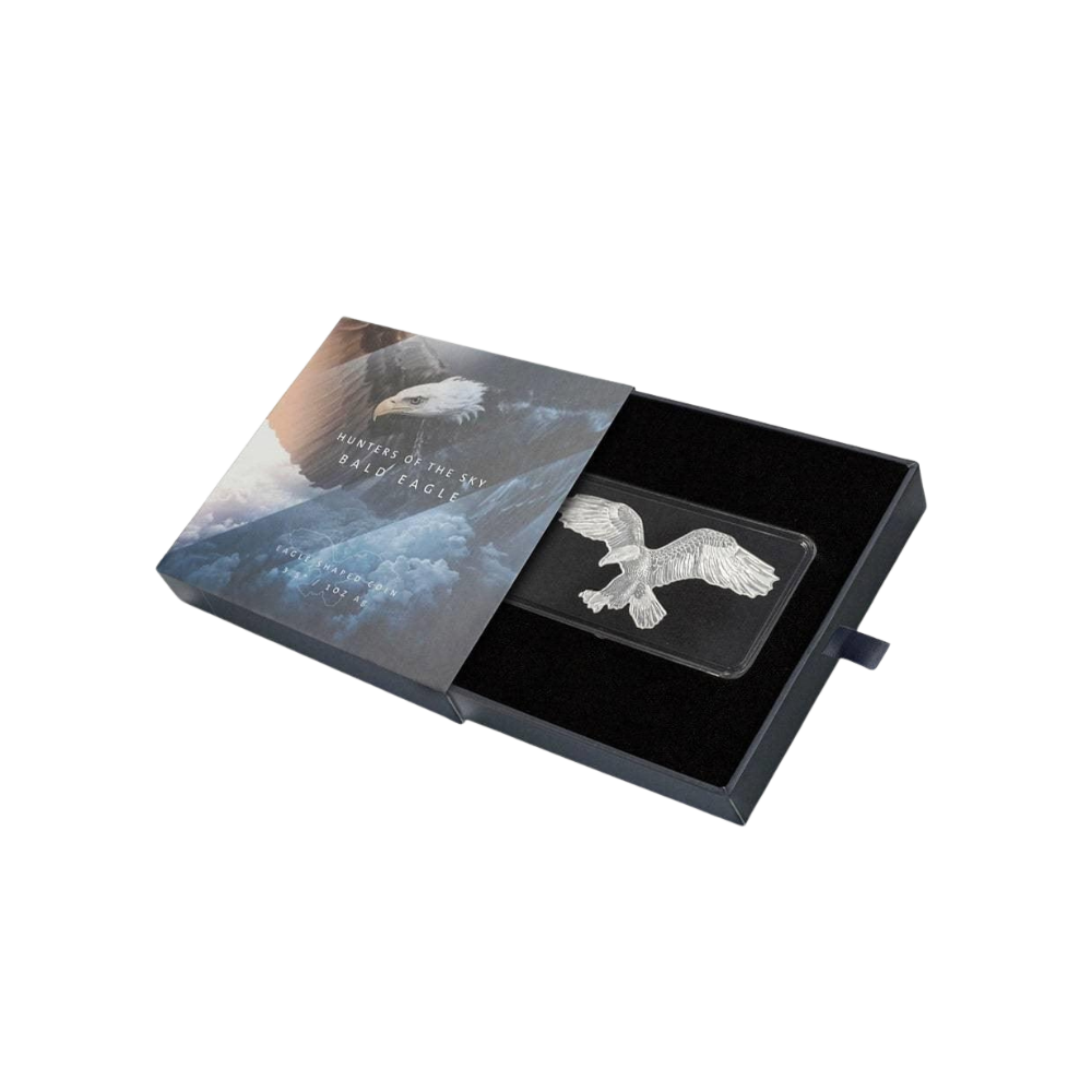 BALD EAGLE Hunters of the Sky 1 Oz Silver Coin $2 Solomon Islands 2019