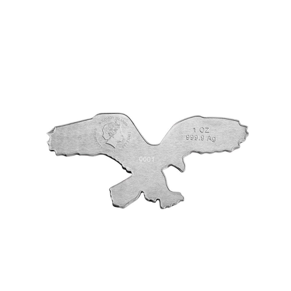 BALD EAGLE Hunters of the Sky 1 Oz Silver Coin $2 Solomon Islands 2019
