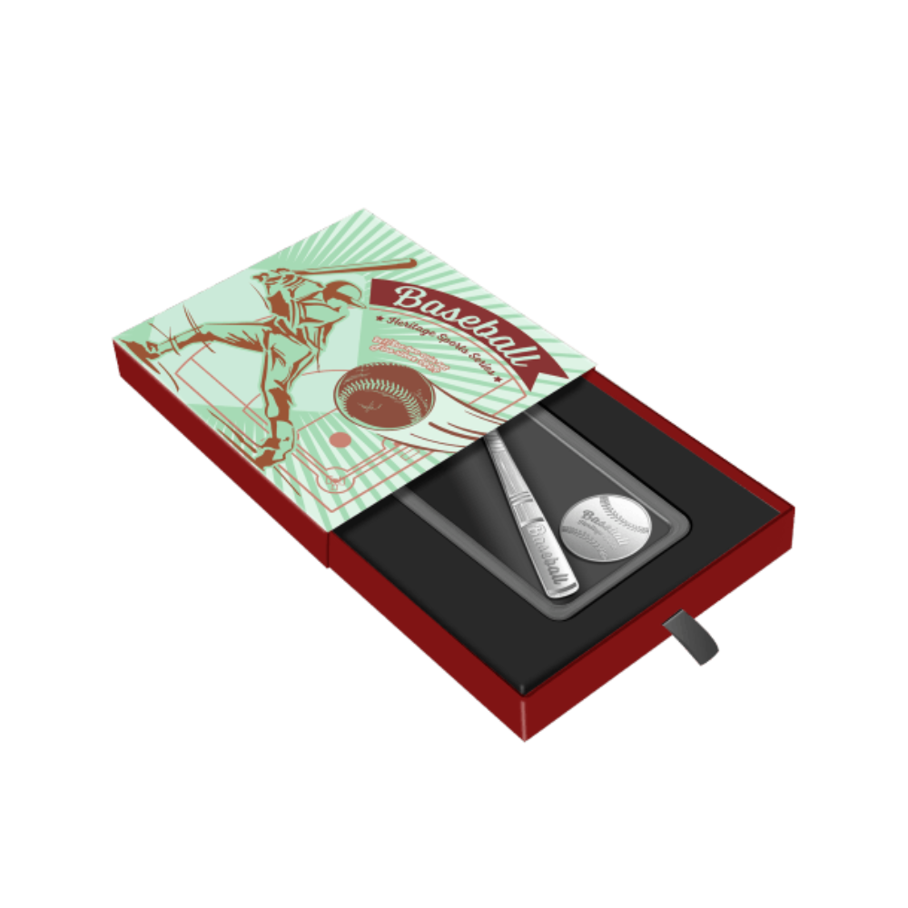 BASEBALL Heritage Sports Set 2 Silver Coins $1 Solomon Islands 2022