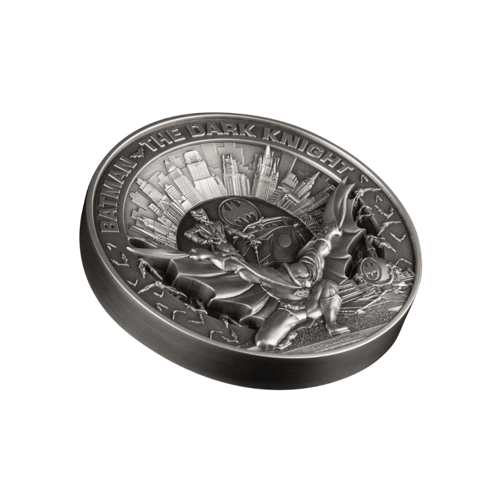 111120r△未使用 50周年記念△【バットマン BATMAN】「シルバー メダル コイン no.796」銀貨  シルバー△直径4cm送60△SILVER 純銀 貴金属 BATMAN IWC マテル バットマン:ダークナイトリターンズ 30周年記念 山水