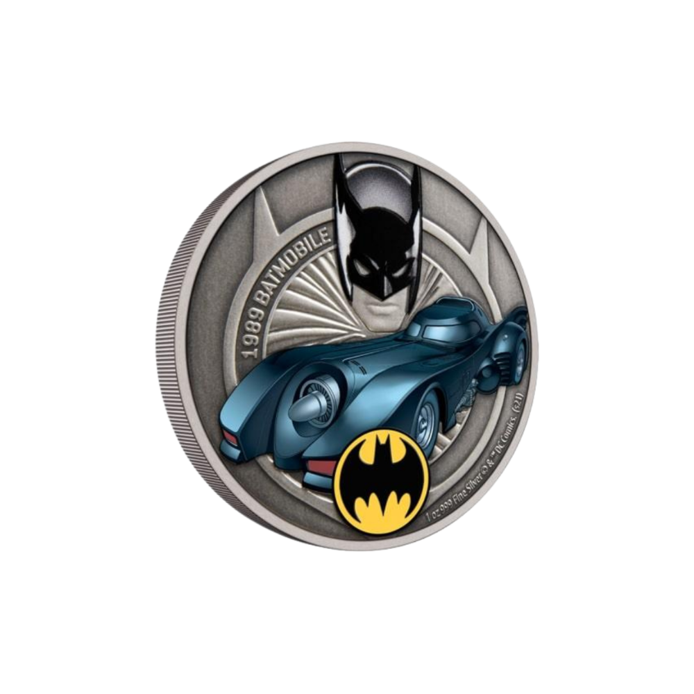 BATMOBILE 1989 DC Comics 1 Oz Silver Coin $2 Niue 2020