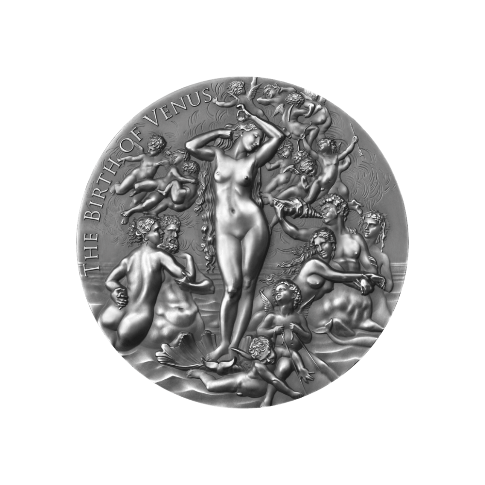 BIRTH OF VENUS Celestial Beauty 2 Oz Silver Coin 2000 Francs Cameroon 2021