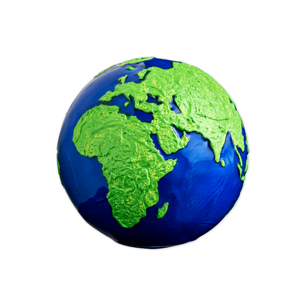 BLUE MARBLE Green Planet Earth Spherical 3 Oz Silver Coin $5 Barbados 2022