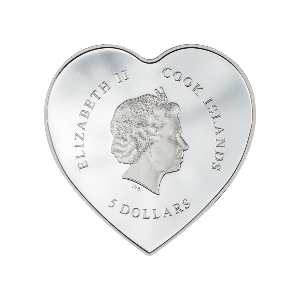 BUTTERFLY Brilliant Love Heart Silver Coin $5 Cook Islands 2023
