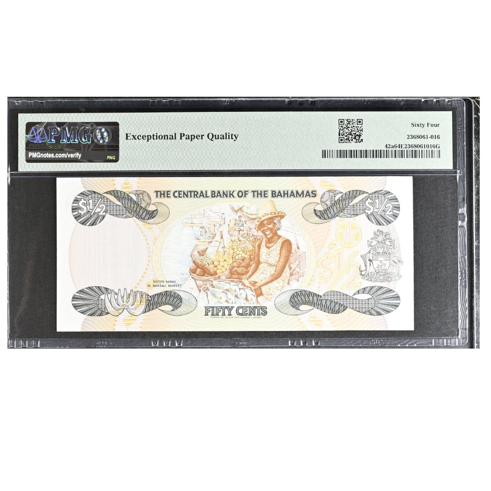 Bahamas 1/2 Dollar ND 1984 Pick 42a Choice UNC 64 EPQ