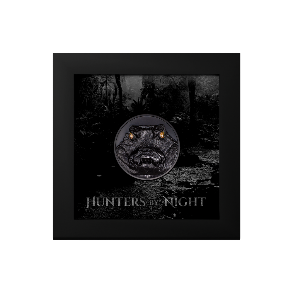 CAIMAN Hunters By Night 2 Oz Silver Coin $10 Palau 2023