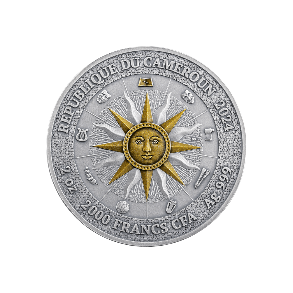 CALLIOPE The Nine Muses 2 Oz Silver Coin 2000 Francs Cameroon 2024