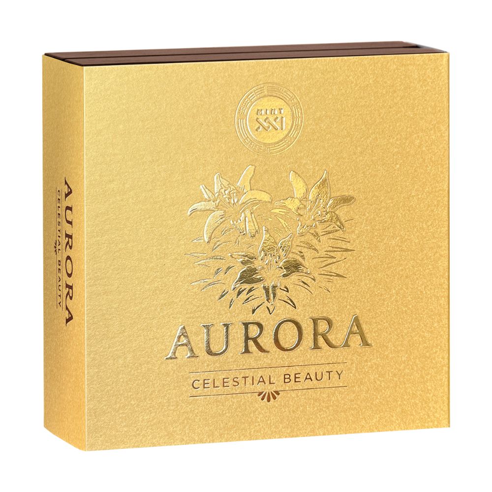 Aurora Celestial Beauty 2 Oz Silver Coin 2025 packaging mint xxi parthava coin