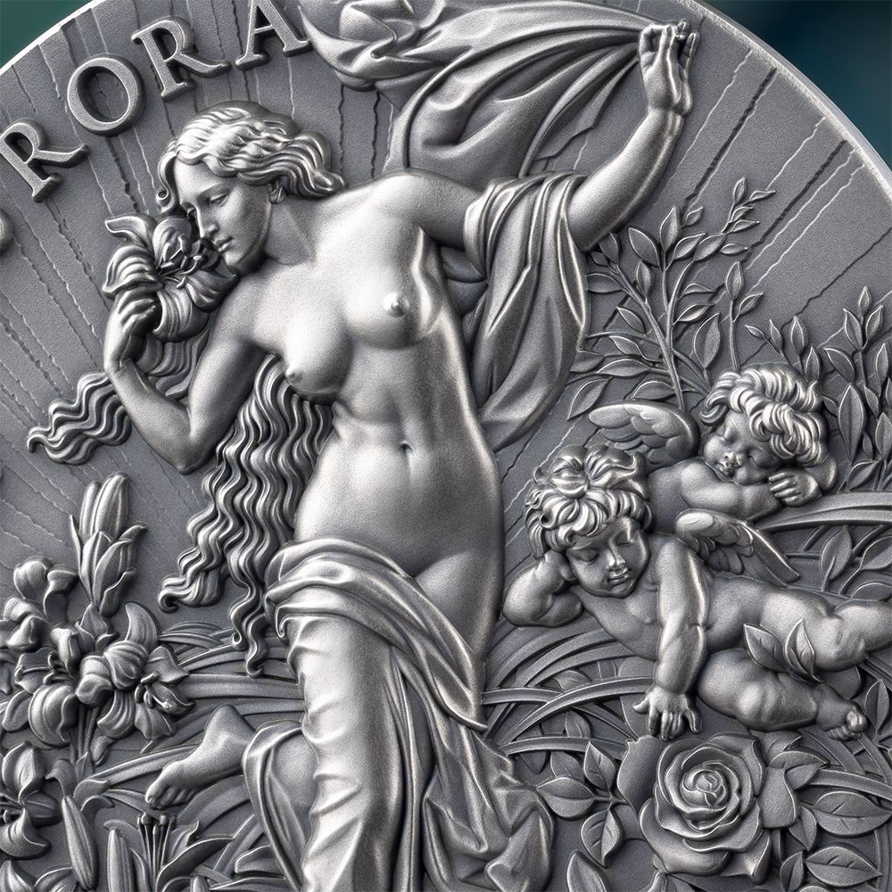 Aurora Celestial Beauty 2 Oz Silver Coin 2025 reverse closeup mint xxi parthava coin