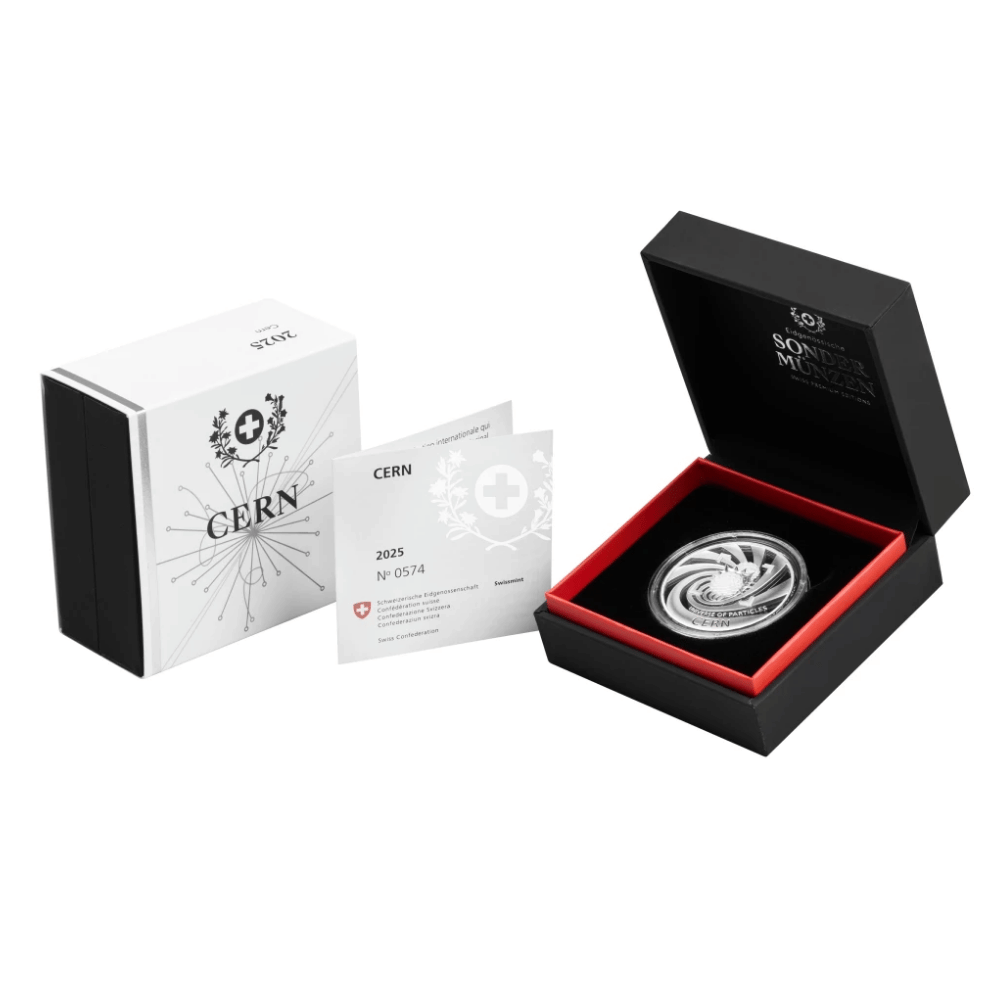 CERN Proof Silver Coin Swissmint 2025 packaging