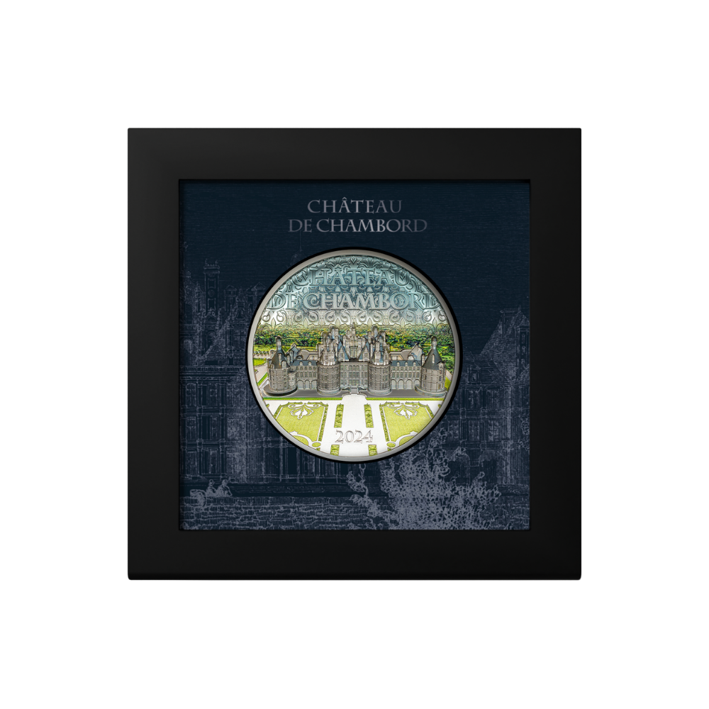 CHATEAU DE CHAMBORD 5 Oz Silver Coin $25 Cook Islands 2024