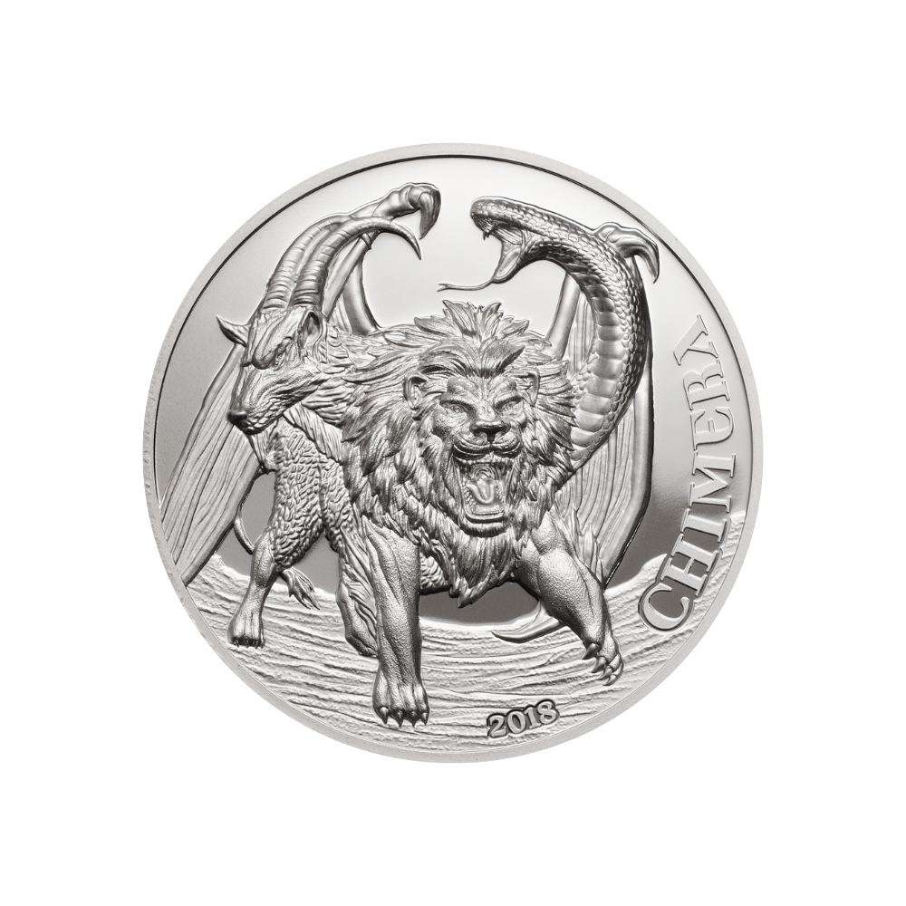 CHIMERA Mythological Animals 2 Oz Silver Coin 1500 Shillings Tanzania 2018