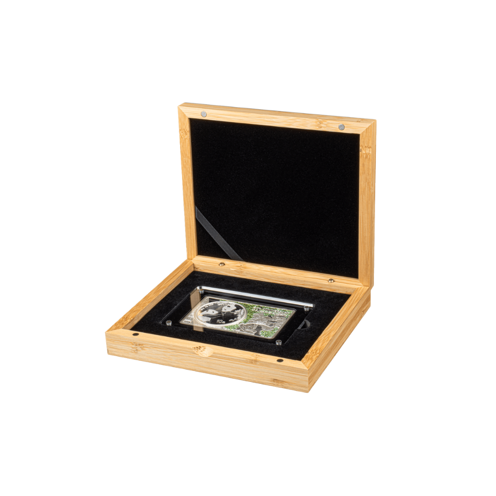 CHINESE PANDA 40th Anniversary Silver Set Coin 2 Oz + 30g Bar China 2023