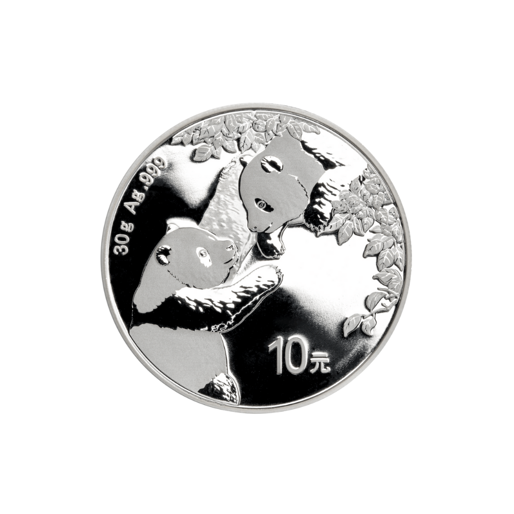 CHINESE PANDA 40th Anniversary Silver Set Coin 2 Oz + 30g Bar China 2023
