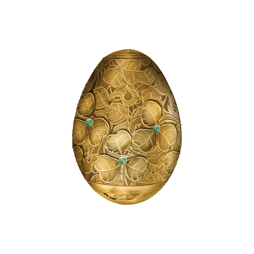 CLOVER LEAF Egg 7 Oz Silver Coin 5000 Francs Cameroon 2020